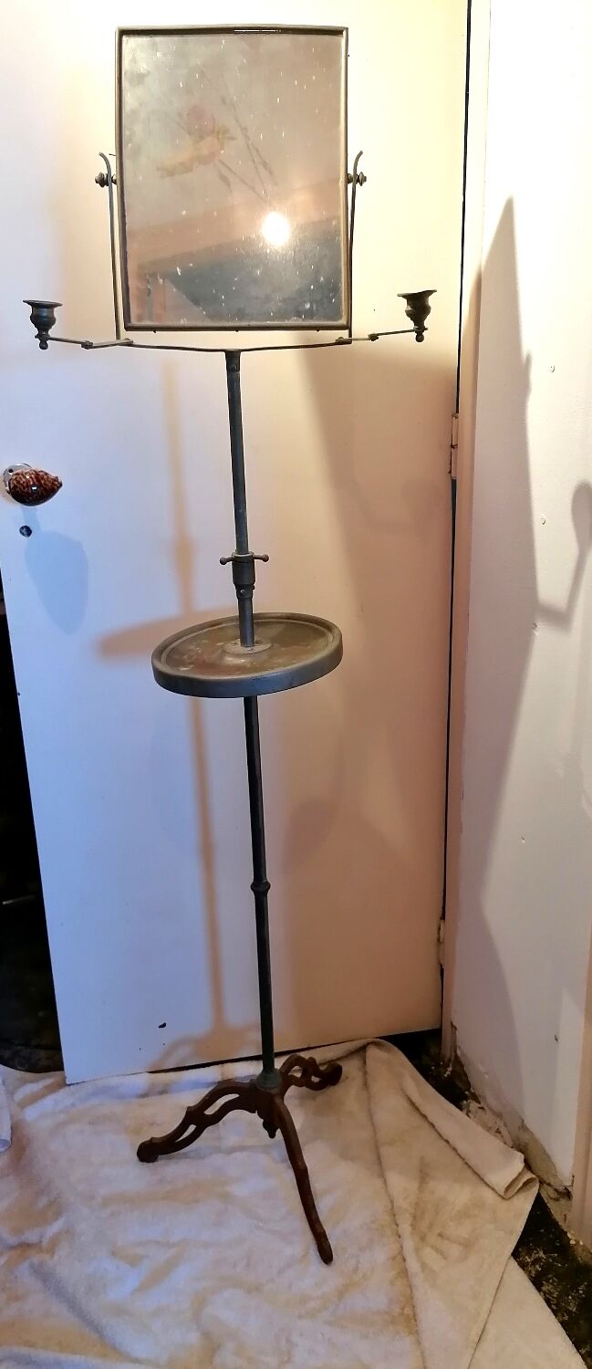 Barber's mirror on telescopic stand 1920 43x35cm