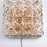 Large gold-plated & crystal glass flush mount light from kinkeldey, 1970s