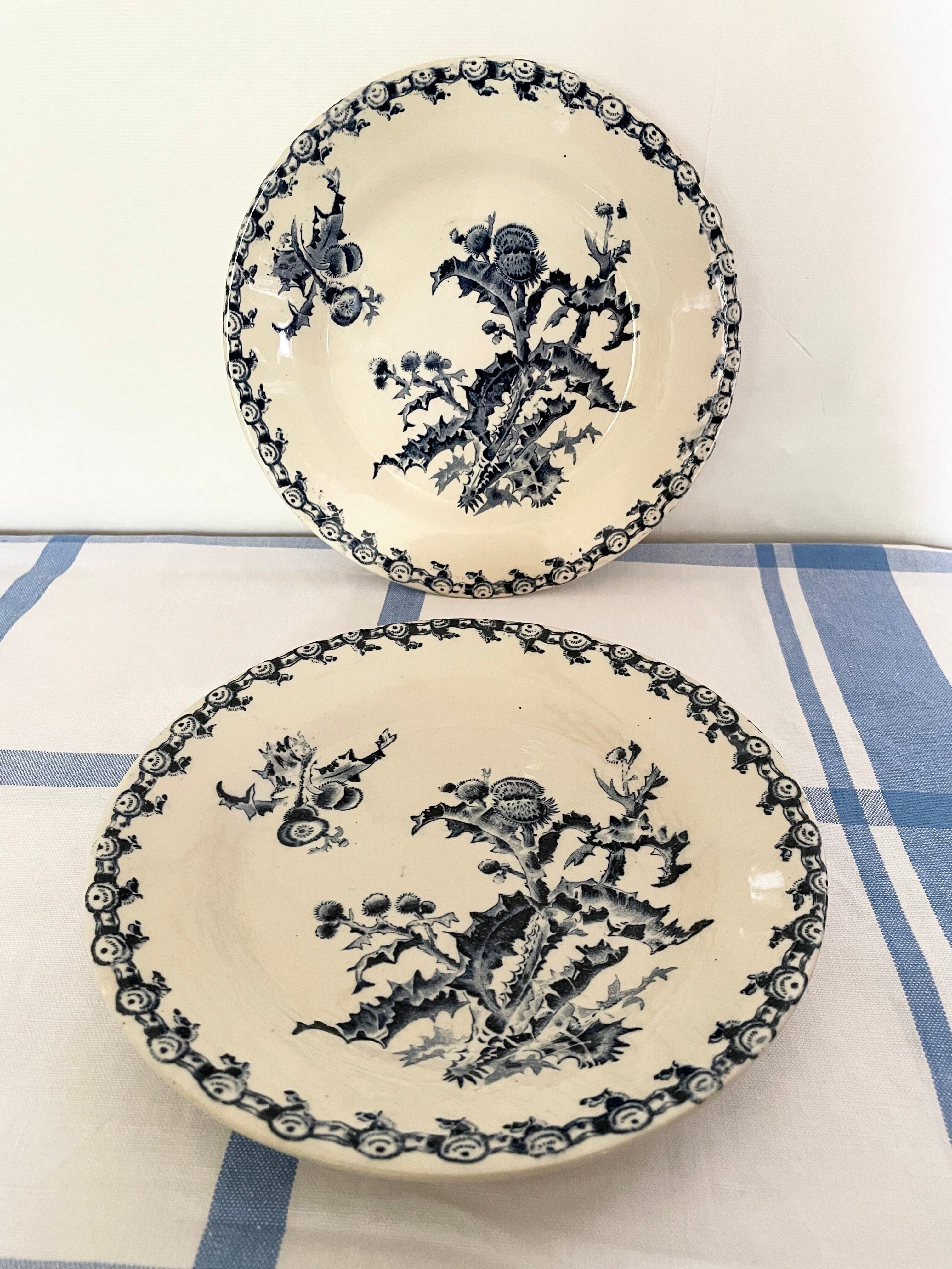 Flat plates Gien thistles