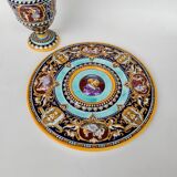 Ewer and its basin, in Gien earthenware, Renaissance model, 20th century.