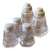 Set of vintage glass salt and pepper shakers (Reims type)