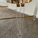 Vintage coffee table in lucite and brass 60s-70s