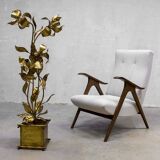 Midcentury modern brass flower floor lamp Hans Kögl