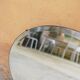 Vintage art deco bevelled oval mirror