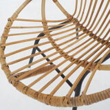 Rohe Noordwolde rattan and metal lounge chair, The Netherlands 1950's