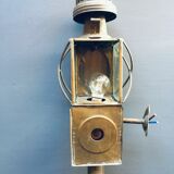 Paire d'anciennes lanternes de fiacre en cuivre vers 1900