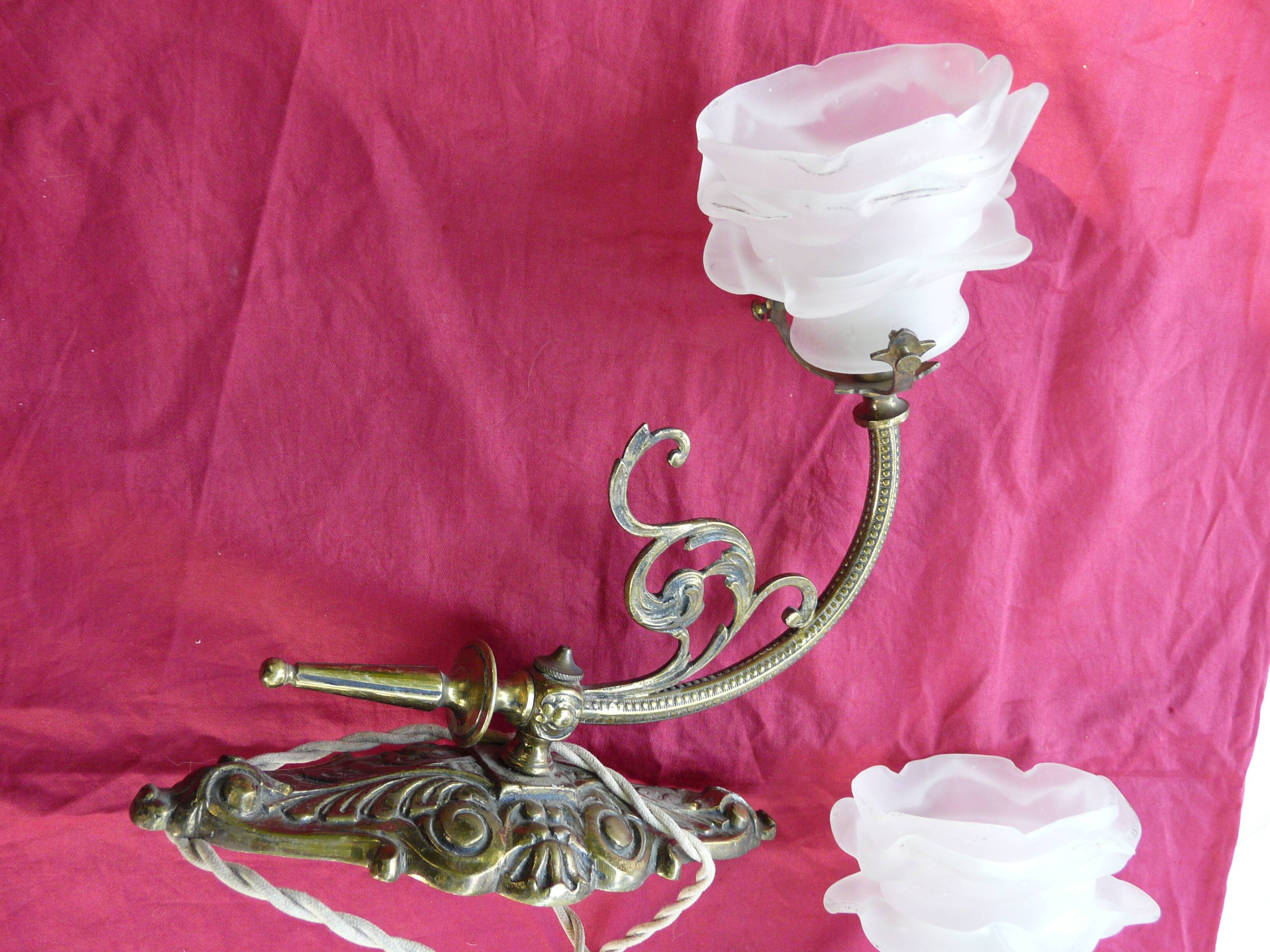 old pair of Napoleon III bronze wall sconces