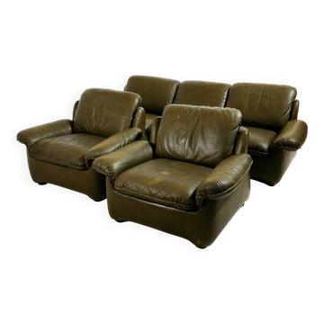 Leather sofa set, 3-piece set