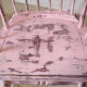 Rocking-chair vintage 50 in pink patina wood