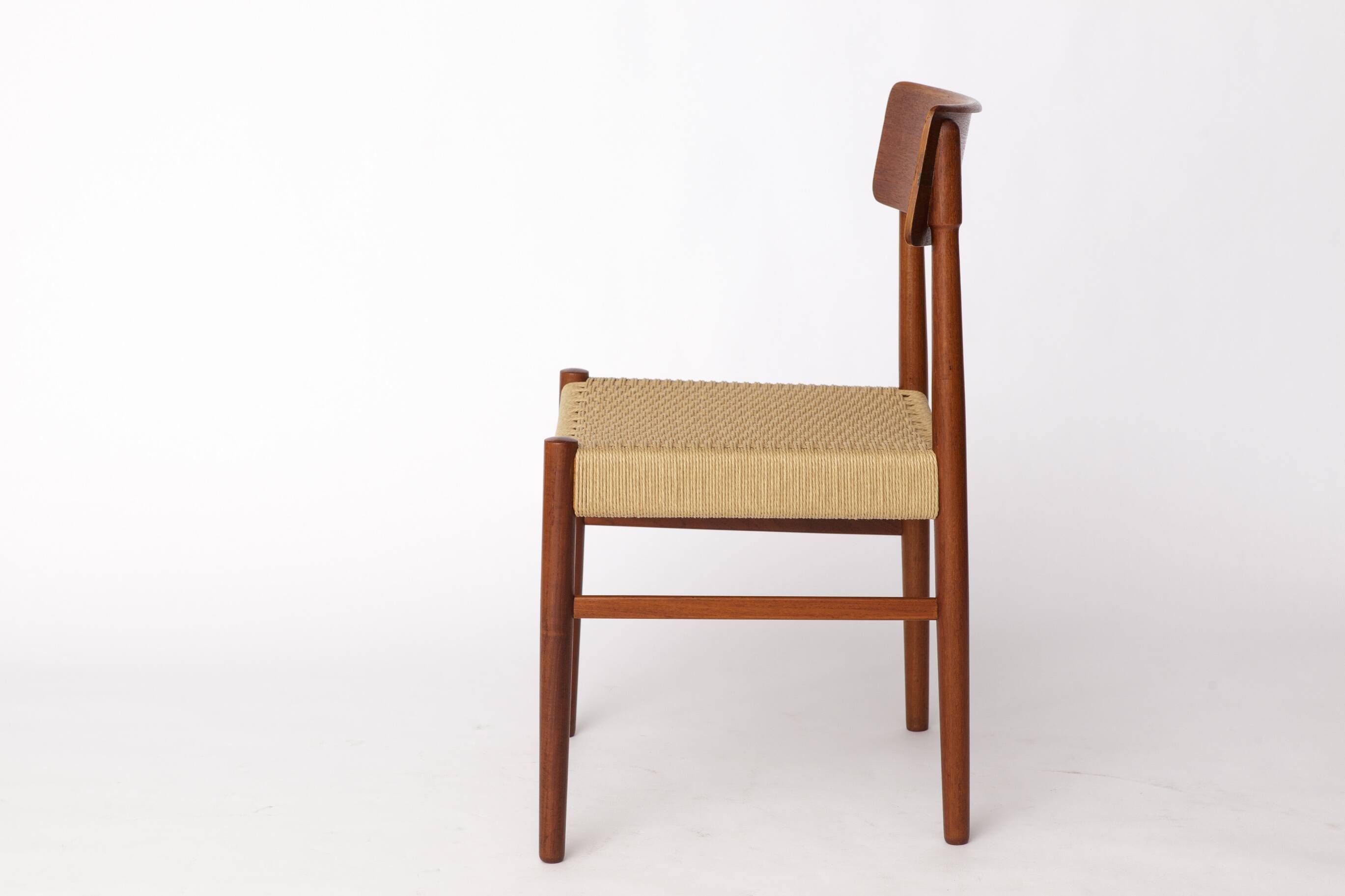 1960s Danish Dining Chair – Teak Wood Frame with Danish Cord Seat – Vintage