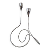 Vintage chrome metal candlestick