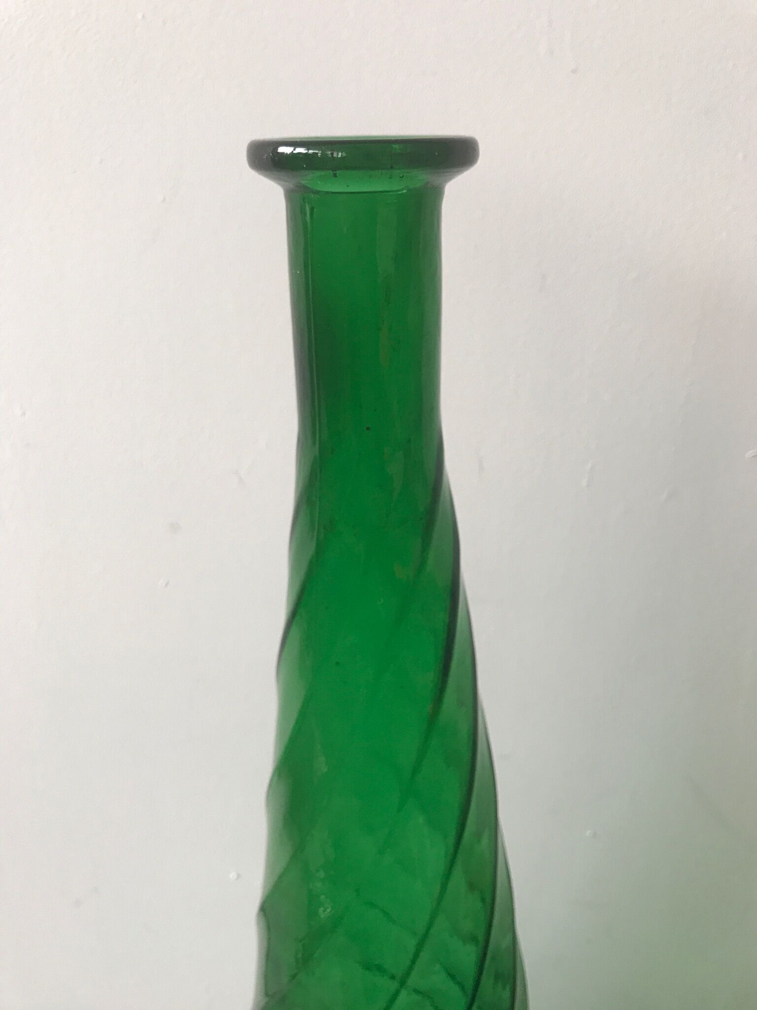 Vintage green glass vase