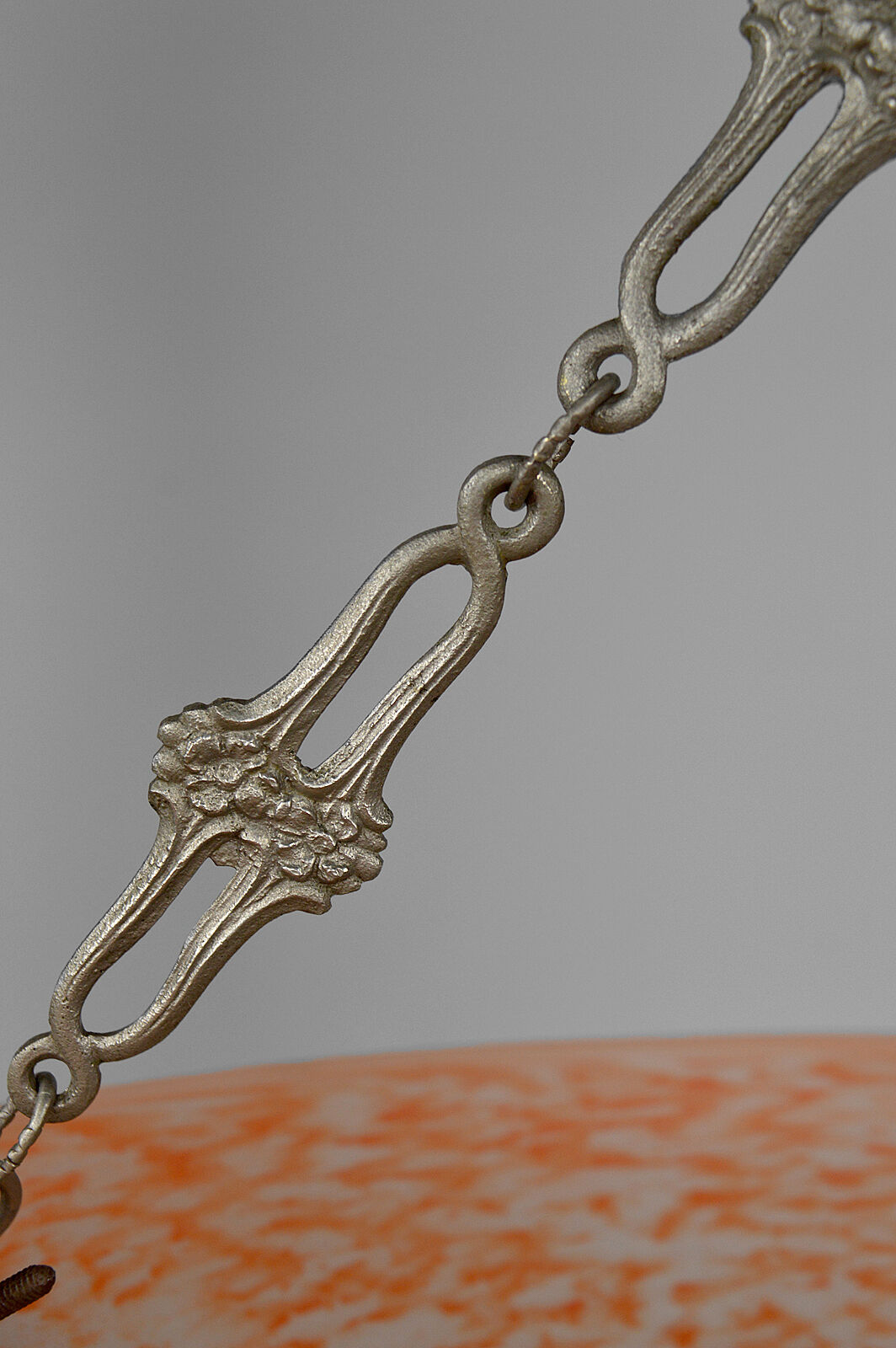 Art Deco pendant lamp in silver bronze, France, circa 1925