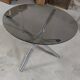 Tripod table in chrome steel and tray in smoked glass circa 1970