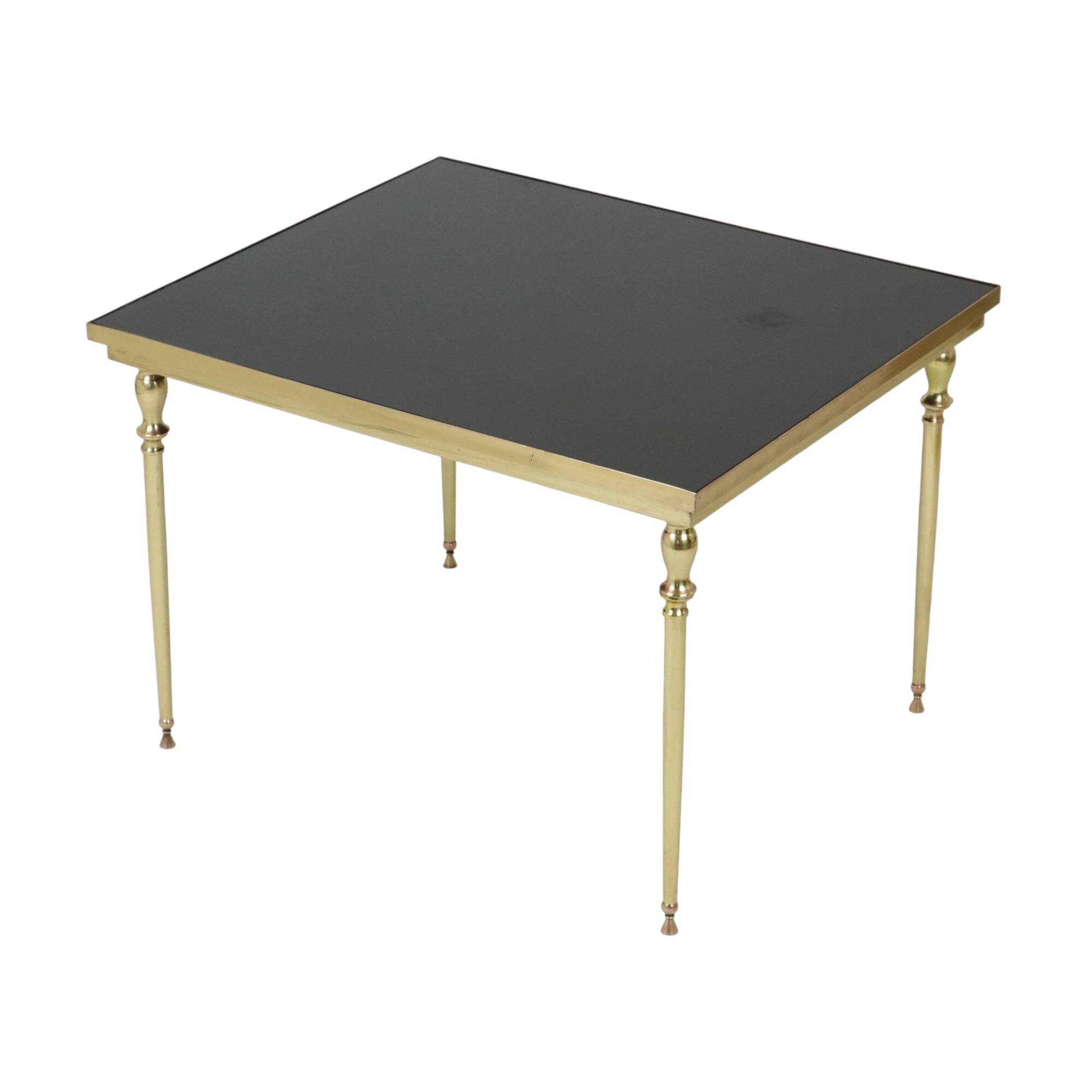 Table basse vintage en laiton et cuivre
