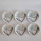 Lot de 6 assiettes plates vintage Longchamp des années 70 au motif fleuri