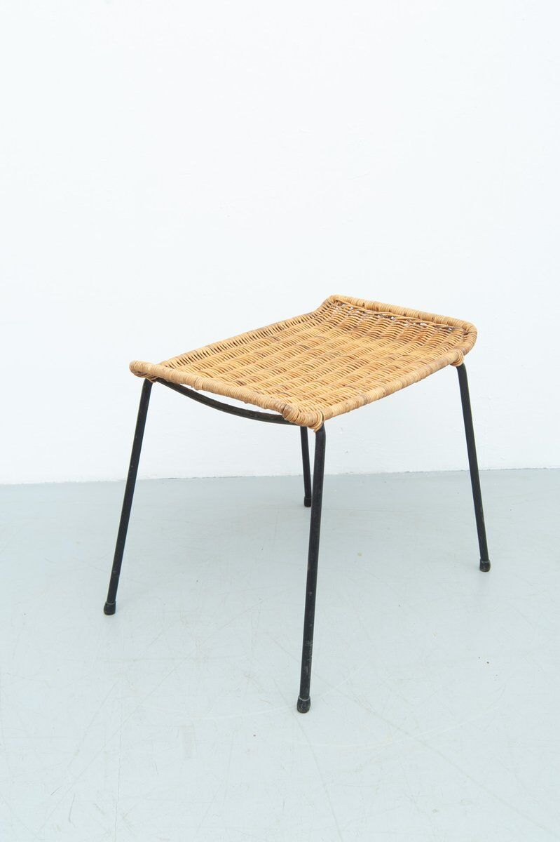 Gian Franco Legler attributed rattan stool, 1950s