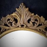Swivel table mirror in golden metal