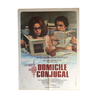 Affiche cinéma "Domicile Conjugal" François Truffaut 60x80cm 1970