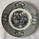 6 black dessert plates Old and Johnston Bordeaux 19th century astrology