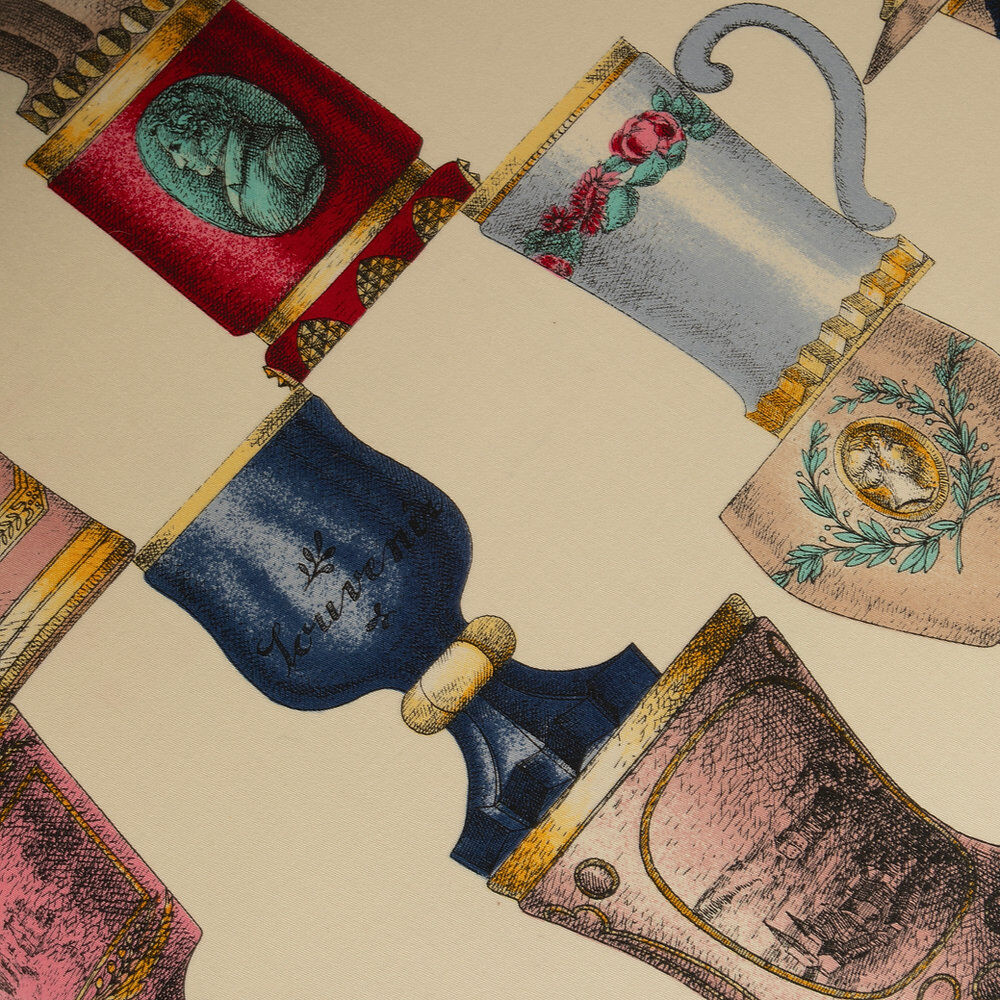 High Ingram chair by Charles R. Mackintosh for Alivar with Fornasetti fabric