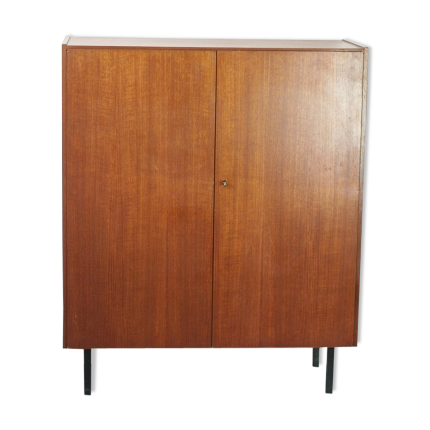 2-door teak cabinet with 50s key