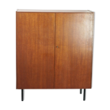 2-door teak cabinet with 50s key