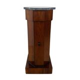 Biedermeier Drum Cabinet in Walnut Veneer & Marble, France, 1830s