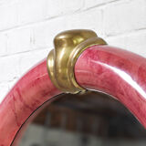 Pink Lacquered Goatskin Mirror by Karl Springer, 1970s