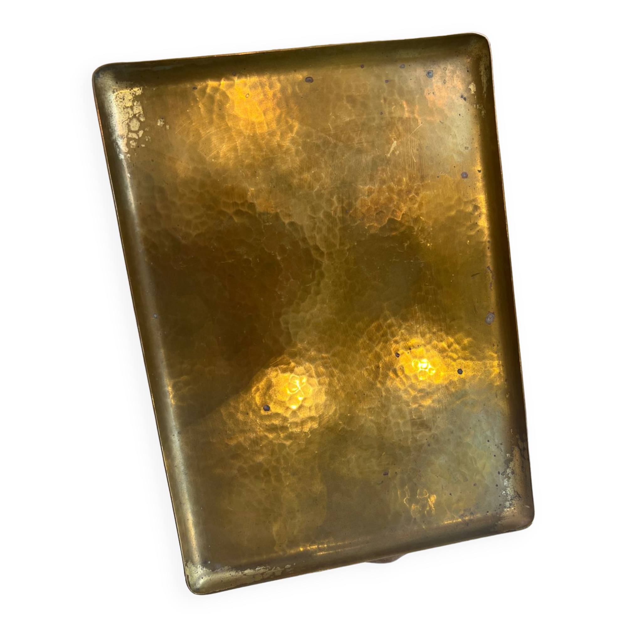 Hammered brass tray