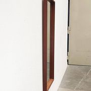 Minimalist mid-century German mirror in teak by Zier-Form, 1960s.