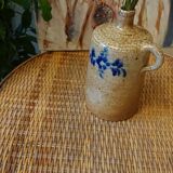 Vase en grès émaillé moucheté avec décor bleu