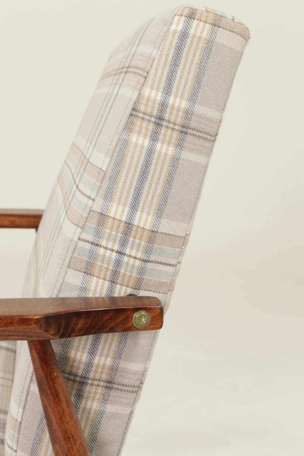 Ensemble fauteuil et repose-pieds vintage Tartan Royal Design Mid Century Style