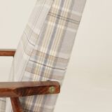Ensemble vintage fauteuil et repose-pieds Tartan Royal Design Mid Century Style