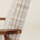 Vintage armchair and footrest set in Royal Tartan Design mid-century style.