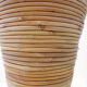 Vase de sol vintage boho en rotin dans le gout de Gabriella Crespi - H:70cm