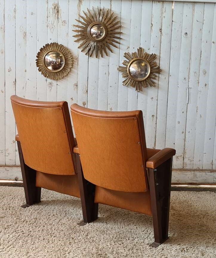 Pair of vintage cinema armchairs