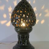 Large 1980s lamp, openwork ceramic