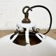 Lampe suspendue en émail blanc industriel, années 1960