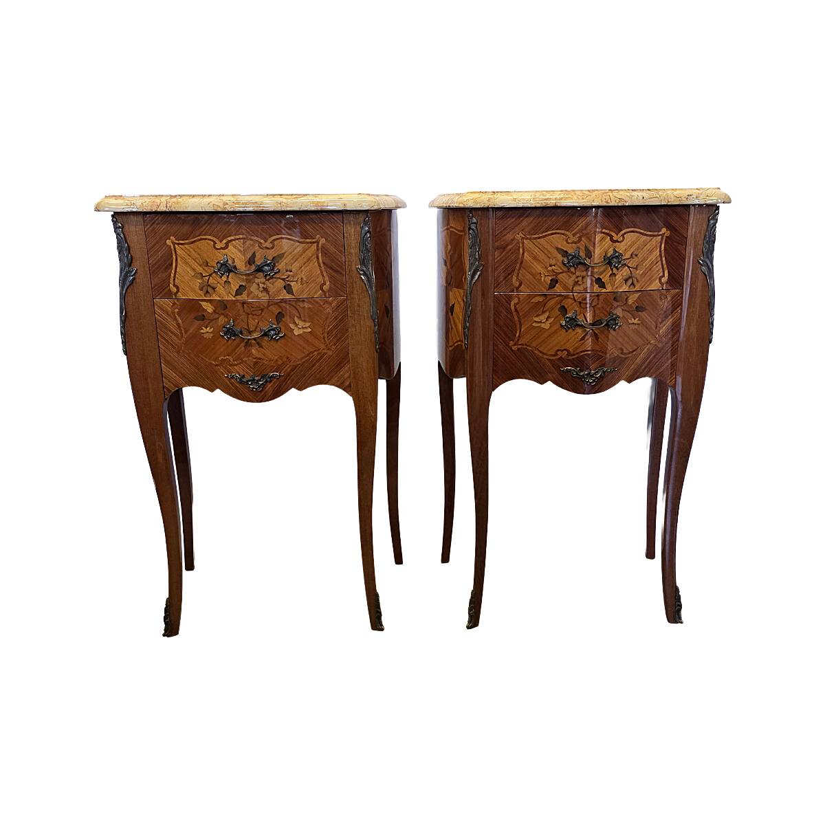Tables de chevet de style Louis XV, années 1970