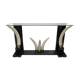 Versailles collection elephant faux tusk ebony console table mirror glass 1970s
