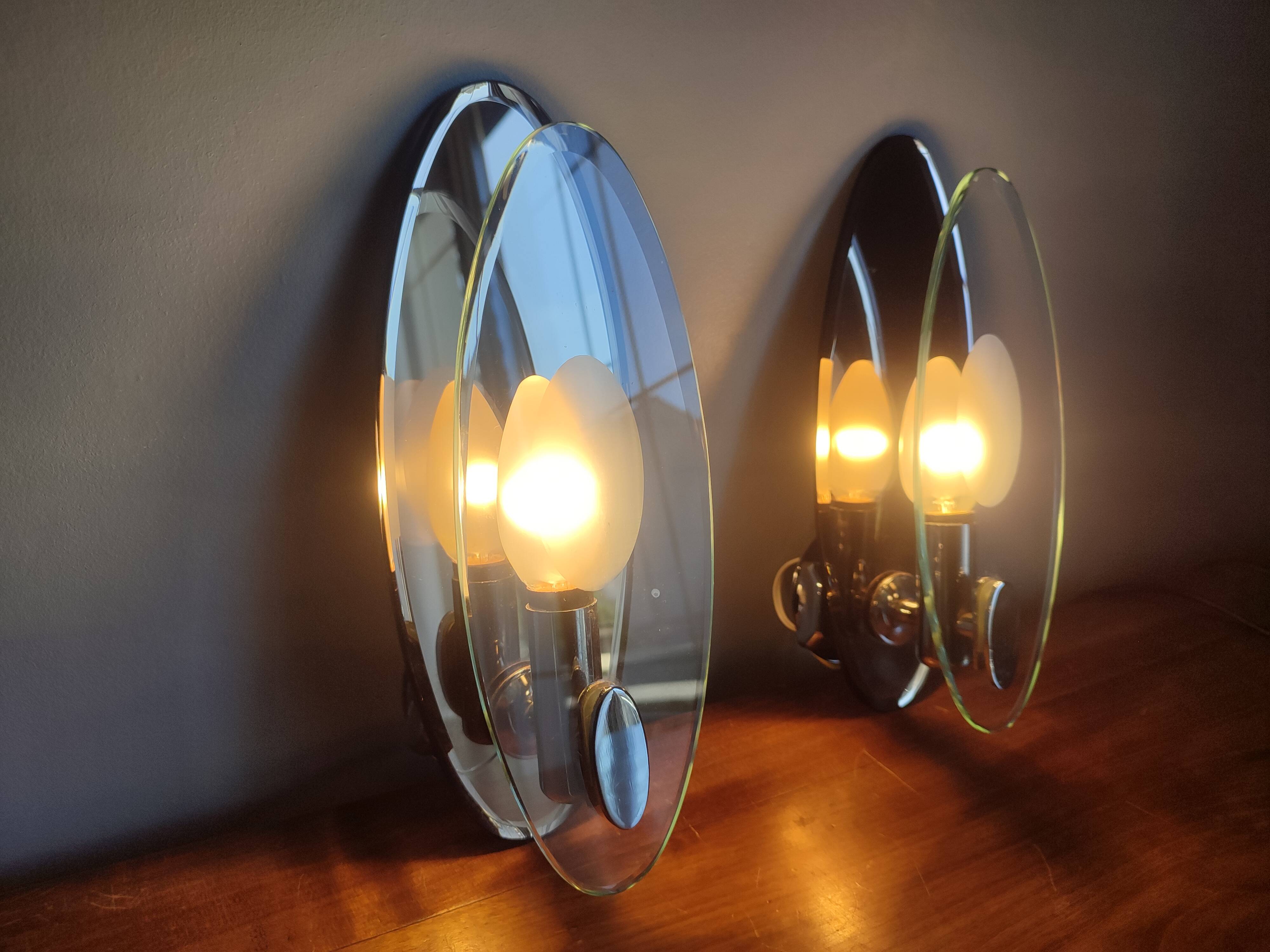 2 vintage Veca wall lights