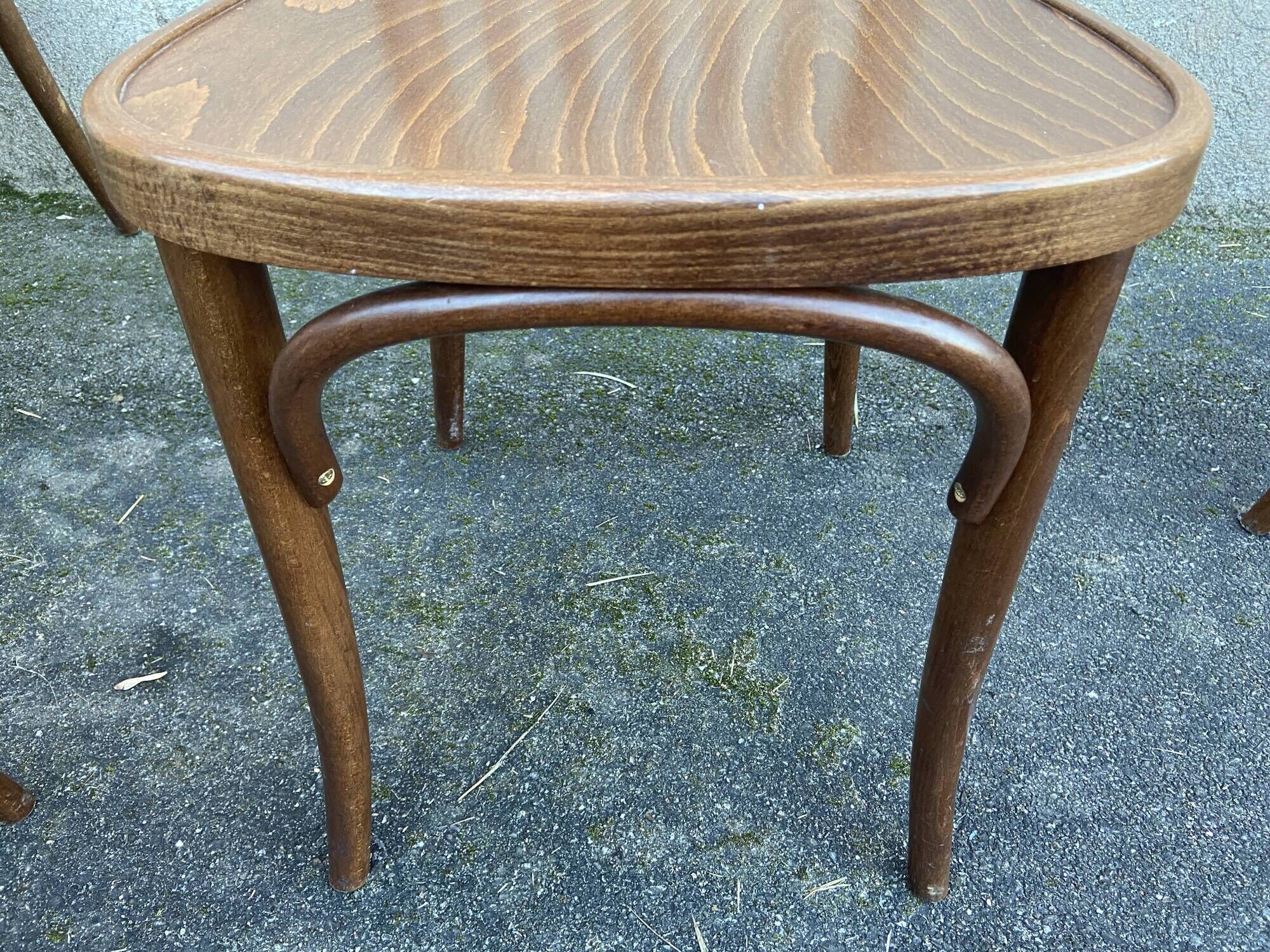 Lot de 6 chaises viennoise bois courbé 1970