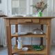 Vintage oak craft furniture on casters.
