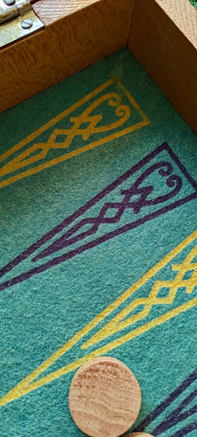 Vintage wooden checkers and backgammon set