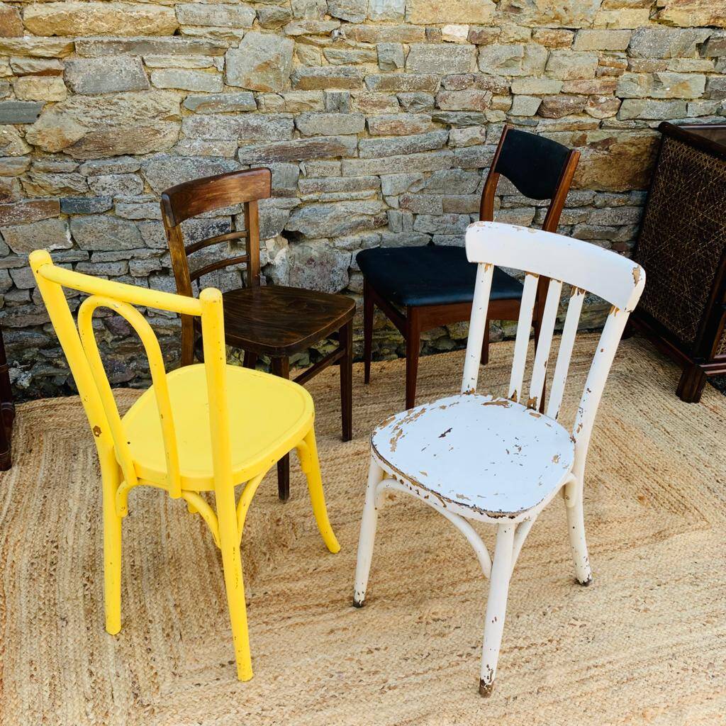 Set of 8 mismatched chairs