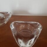 Set of 2 glass candle holders