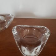 Set of 2 glass candle holders
