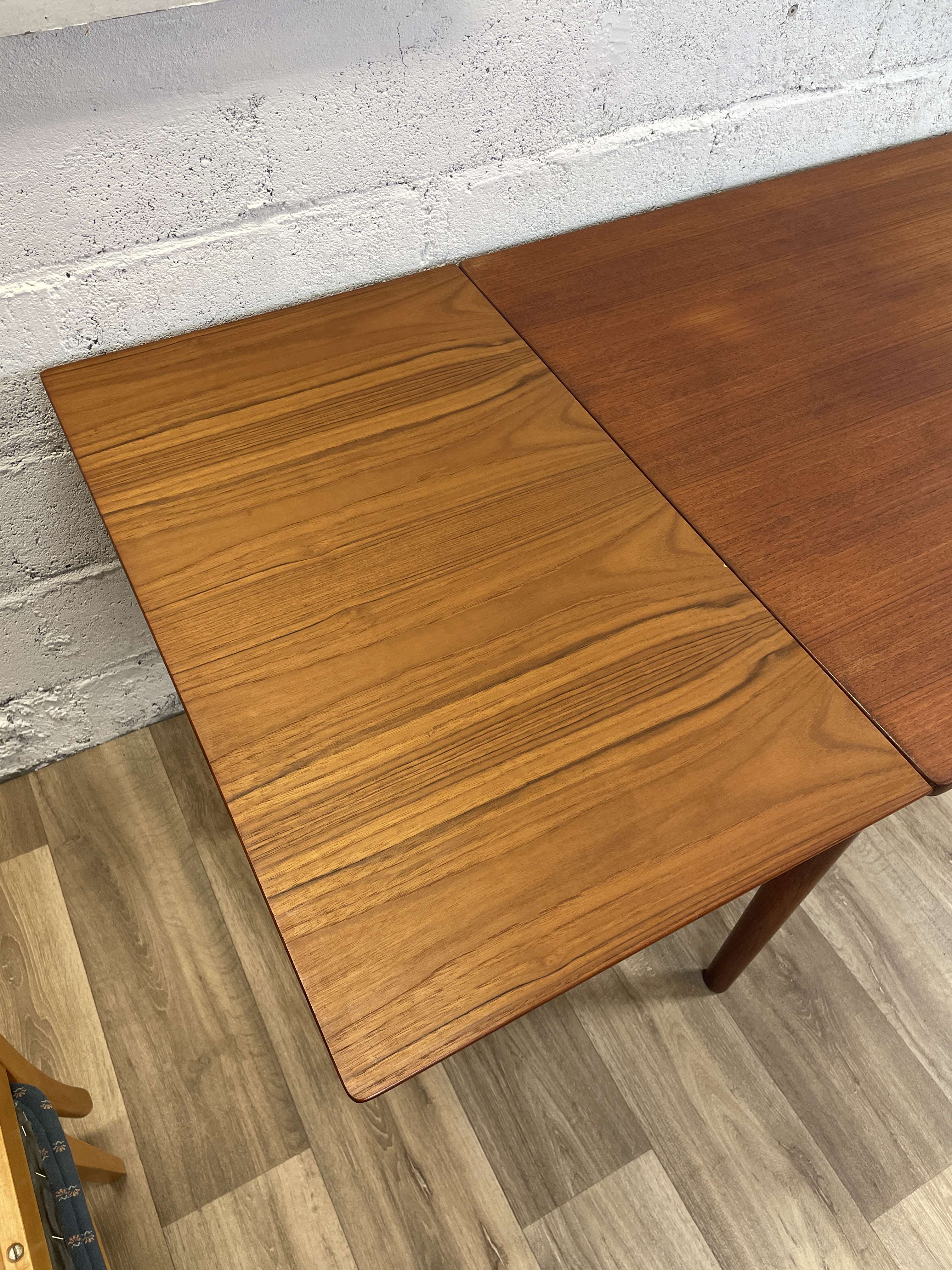 Scandinavian teak dining table and oak extensions, 60s