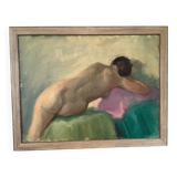 Nude woman lying down, oil on canvas.